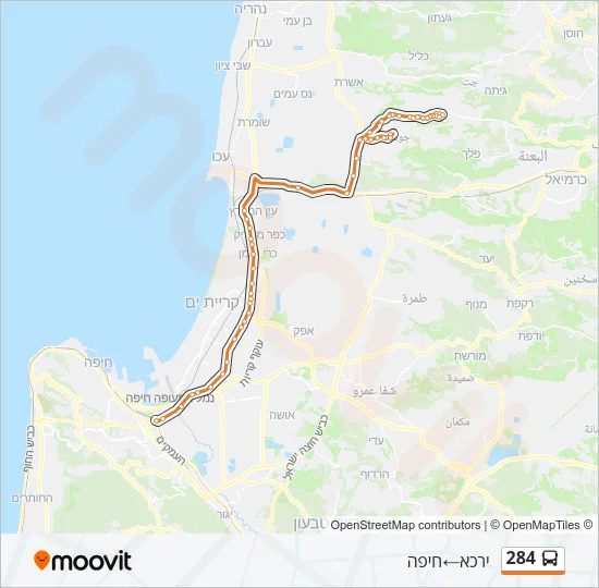 284 Bus Line Map