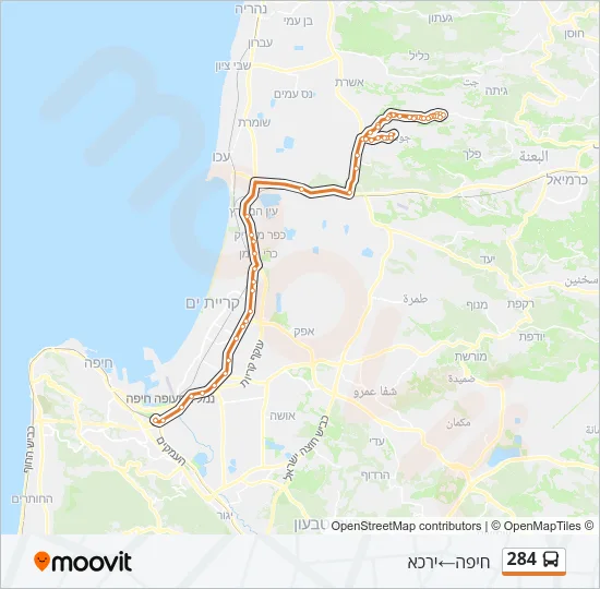 284 Bus Line Map
