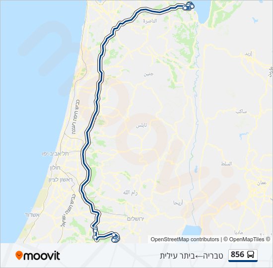 מפת המסלול של קו  856