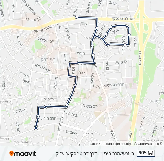 905 Bus Line Map