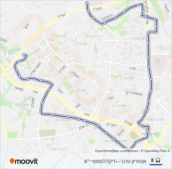 8 Bus Line Map