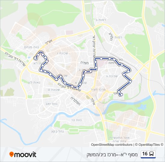 16 Bus Line Map