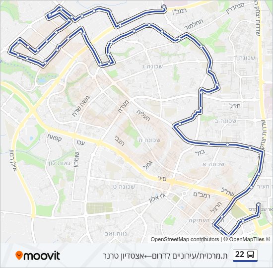 Автобус 22: карта маршрута