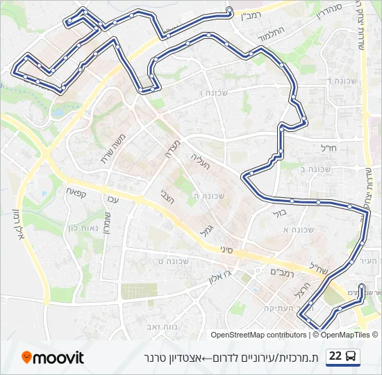 Автобус 22: карта маршрута