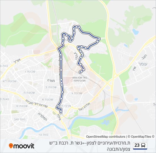 מפת המסלול של קו  23