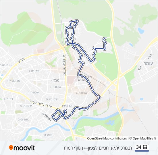 34 bus Line Map