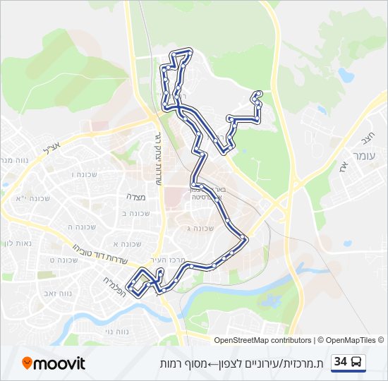 34 Bus Line Map