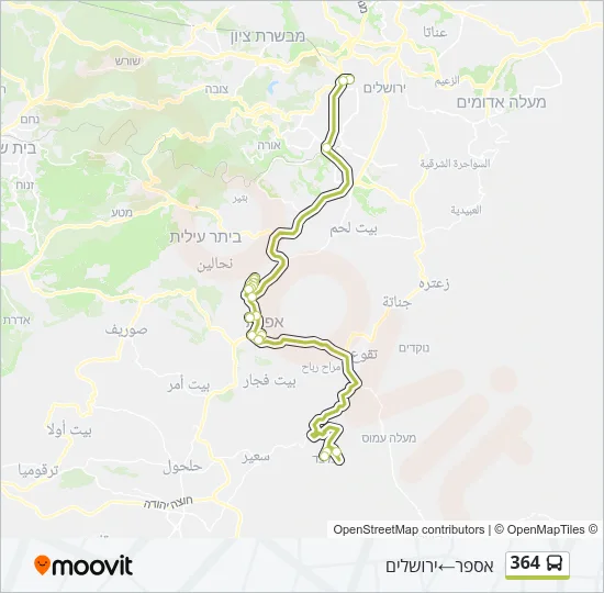 364 Bus Line Map