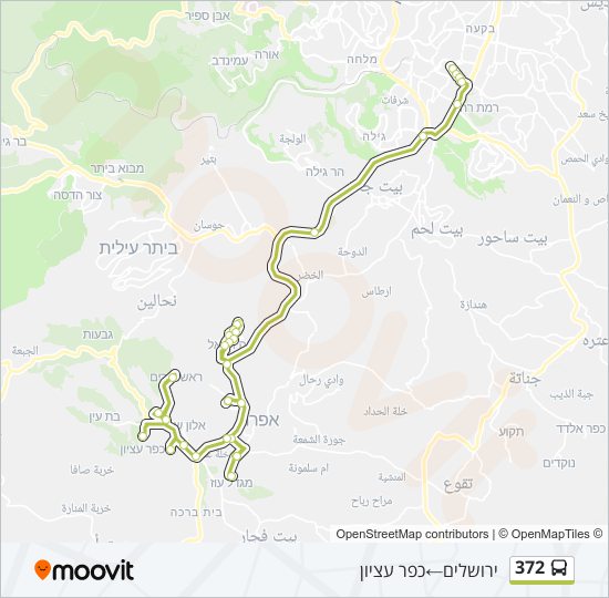 Автобус 372: карта маршрута