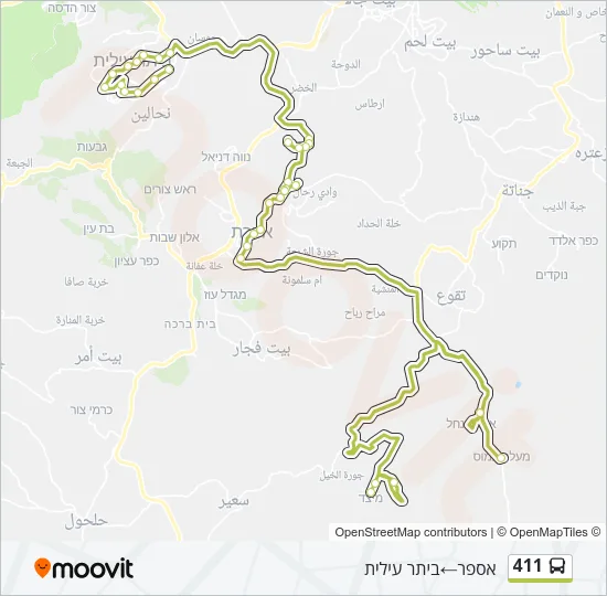 411 Bus Line Map