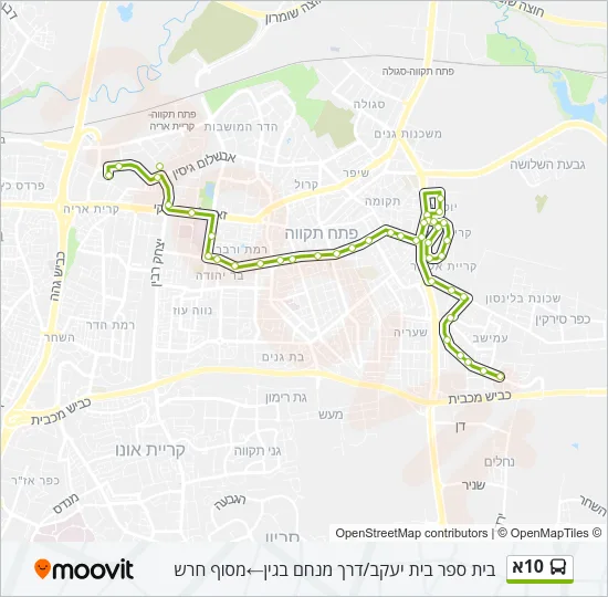 10א Bus Line Map