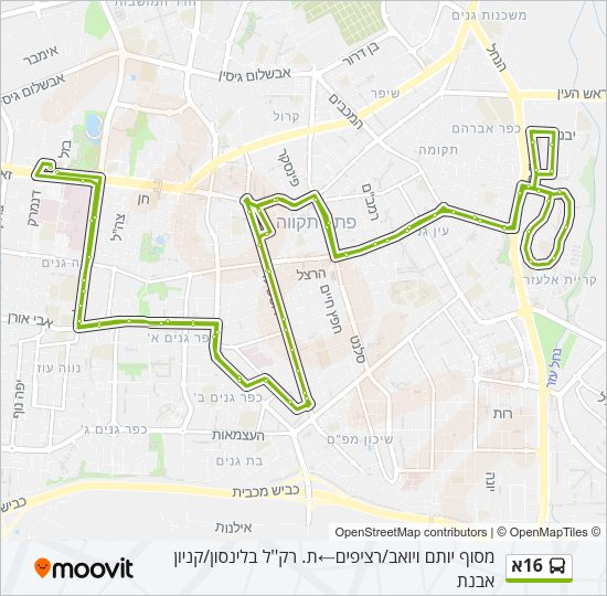 16א Bus Line Map
