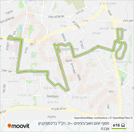 16א Bus Line Map