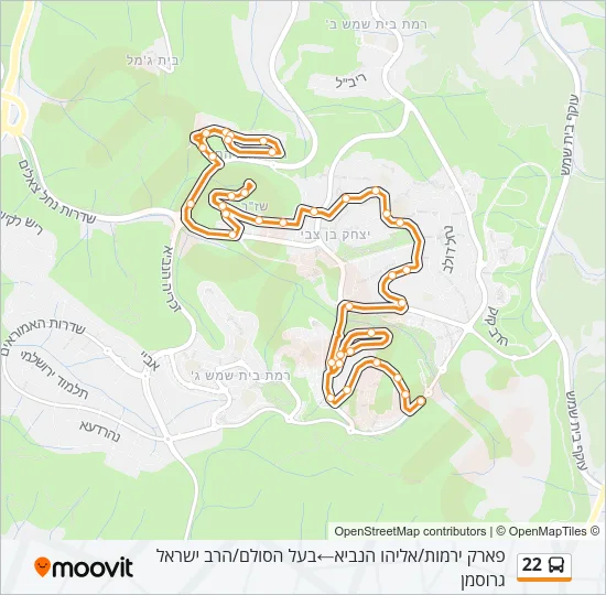 22 Bus Line Map