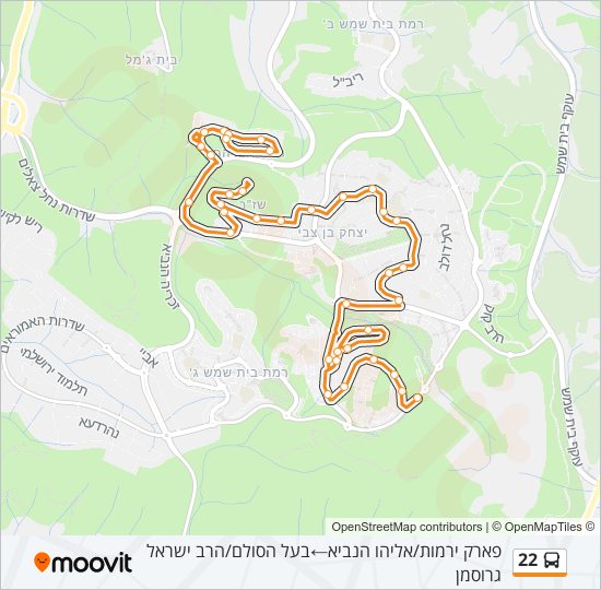 Автобус 22: карта маршрута