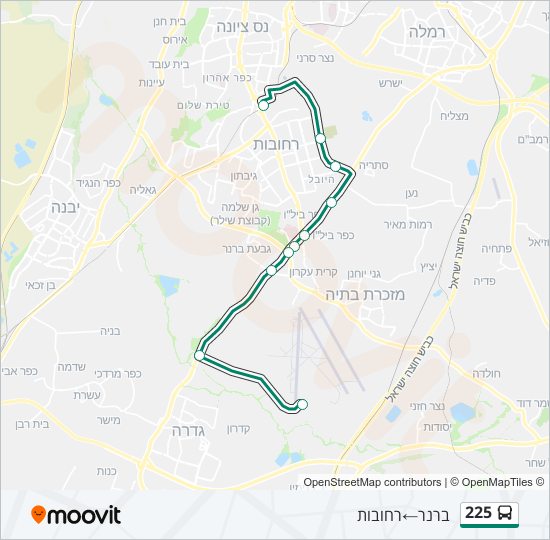 225 bus Line Map