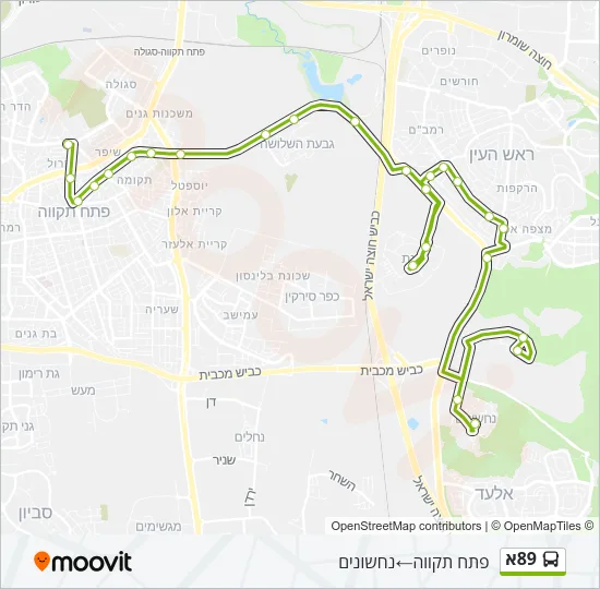 89א Bus Line Map