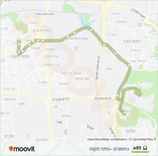 89א Bus Line Map