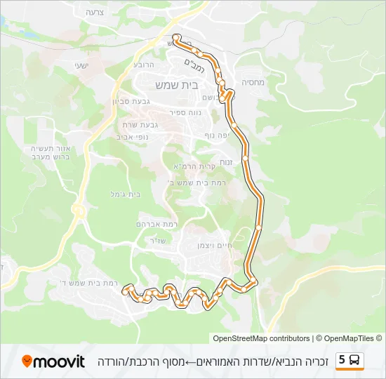 5 Bus Line Map