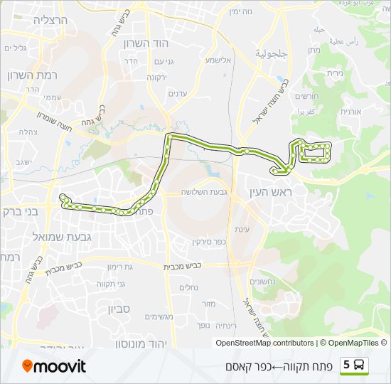 מפת המסלול של קו  5