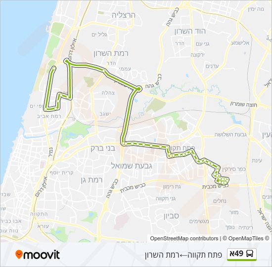 49א bus Line Map