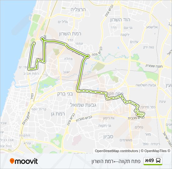 49א bus Line Map