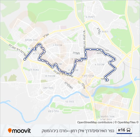16א Bus Line Map