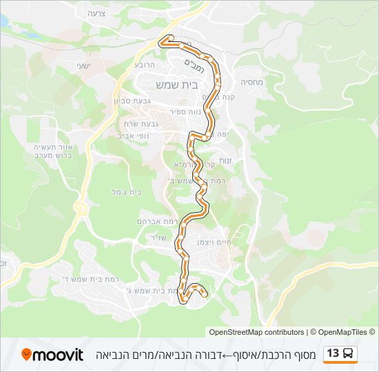 13 bus Line Map