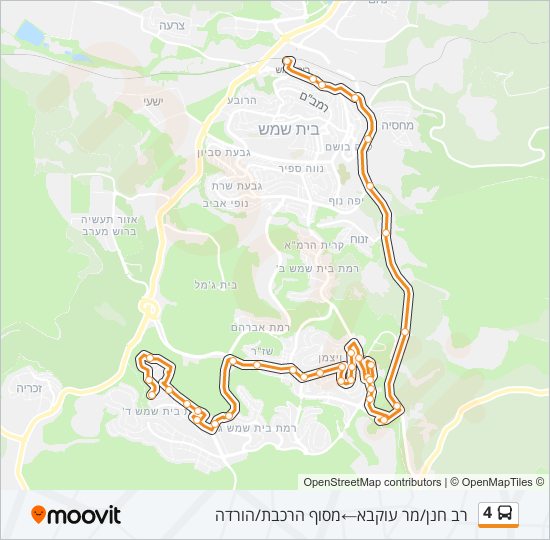 מפת המסלול של קו  4