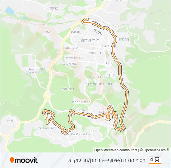 מפת המסלול של קו  4