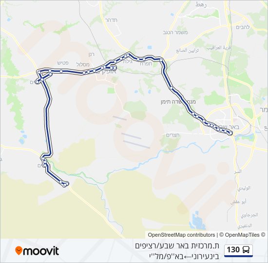 Автобус 130: карта маршрута