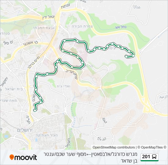 201 bus Line Map