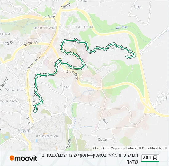 201 Bus Line Map