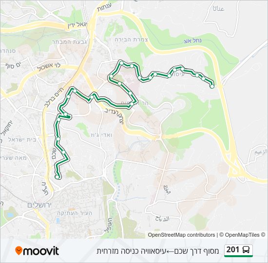 201 Bus Line Map
