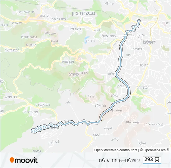 293 Bus Line Map