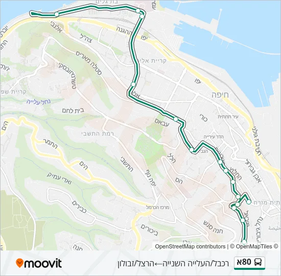 Автобус 80א: карта маршрута
