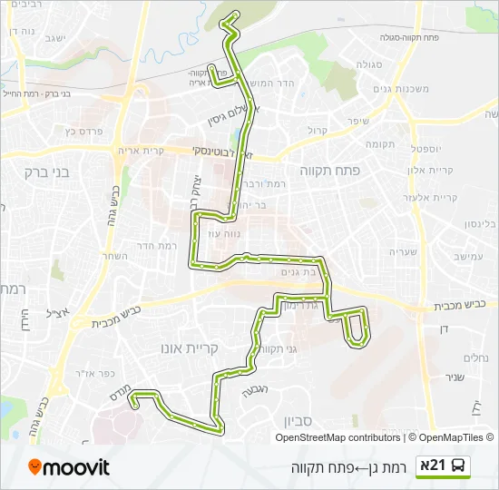 21א Bus Line Map