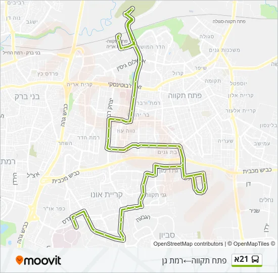 21א Bus Line Map