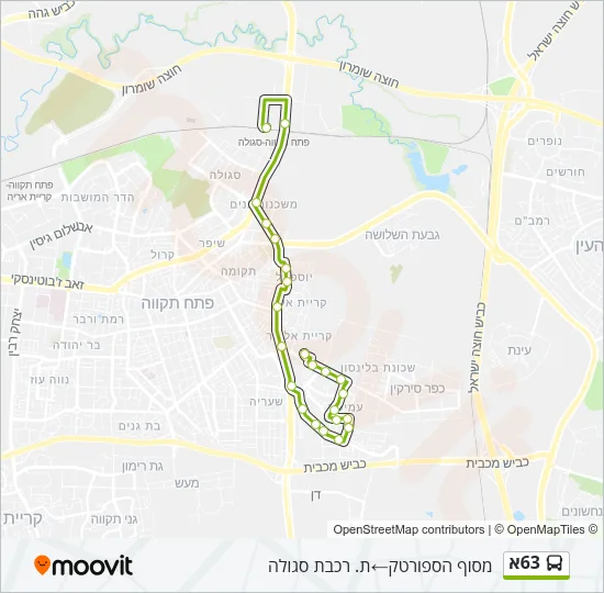 63א Bus Line Map