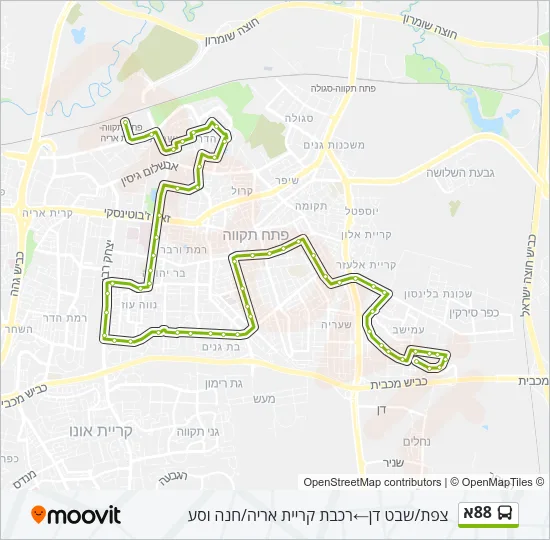 88א Bus Line Map