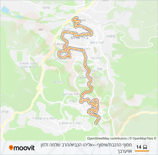 14 Bus Line Map