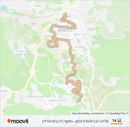 14 bus Line Map