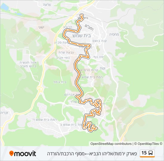 מפת המסלול של קו  15