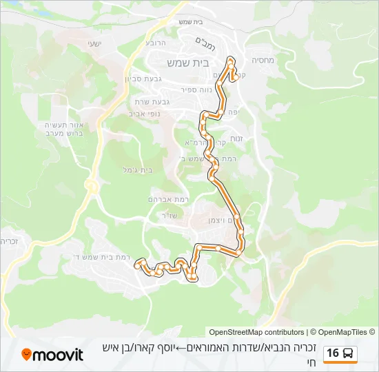 16 Bus Line Map