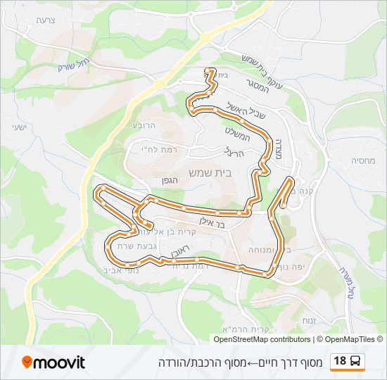 18 bus Line Map