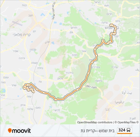 324 bus Line Map