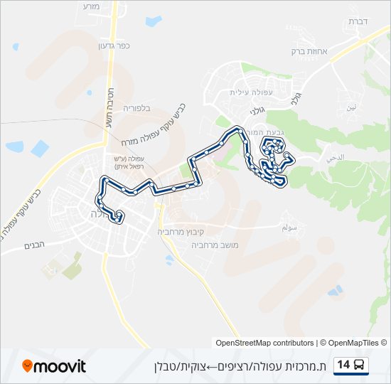 14 bus Line Map