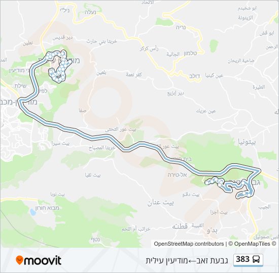 Автобус 383: карта маршрута