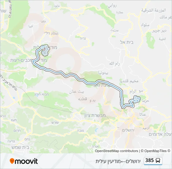 385 Bus Line Map