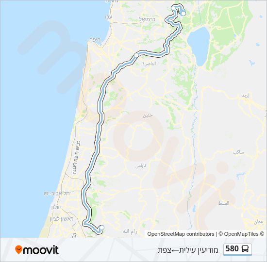 580 Bus Line Map